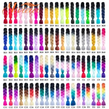 24 Inch Ombre Jumbo Braiding Hair - Synthetic, Colorful Hair Extensions for DIY Braids 1 2147 a341ff